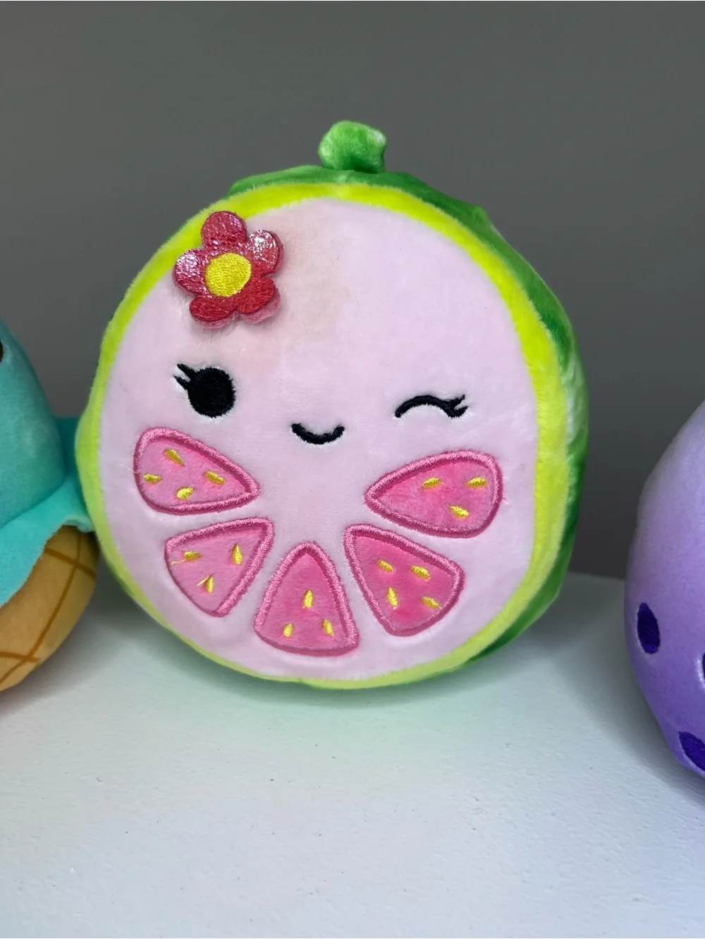 Squishmallows Pink & Green Citrus Plush Pillow